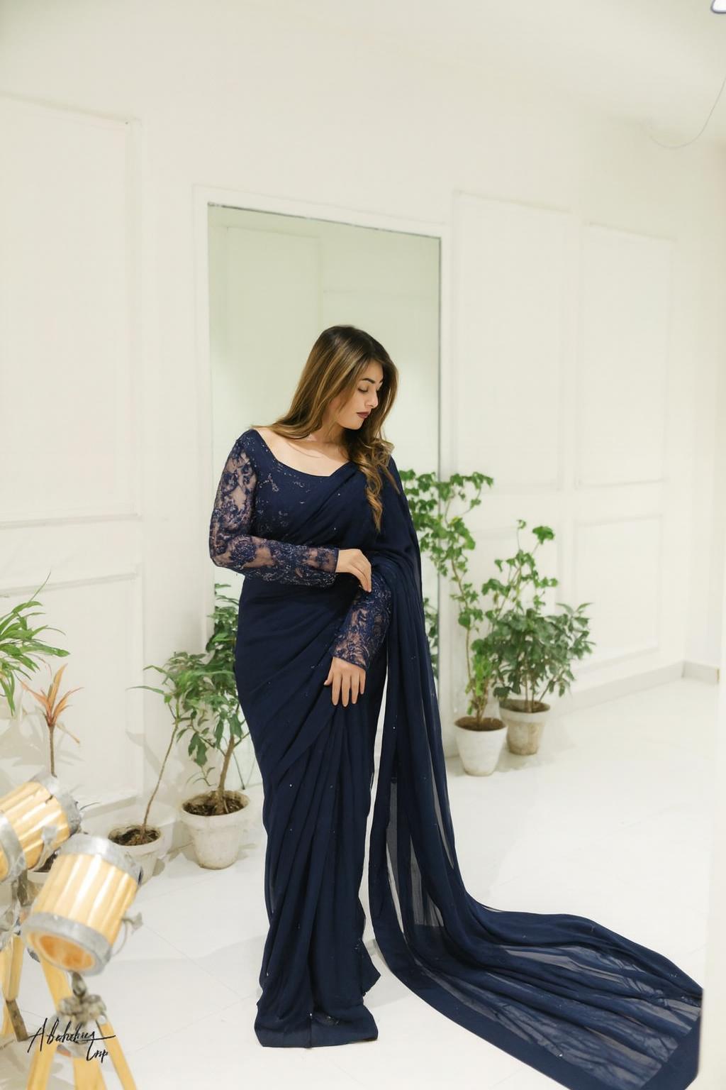 Women’s Chiffon Stitched Saree