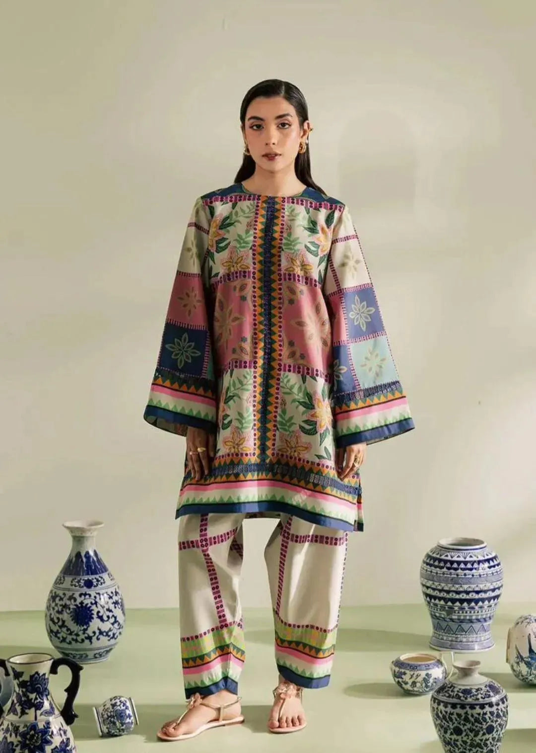 Swiss Lawn Shirt and Trouser Set