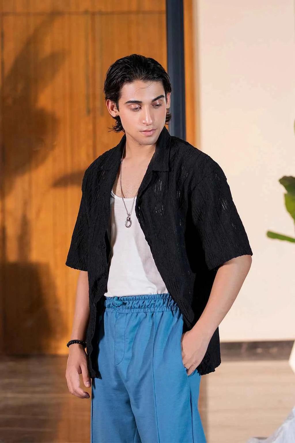 Midnight Elegance Textured Shirt