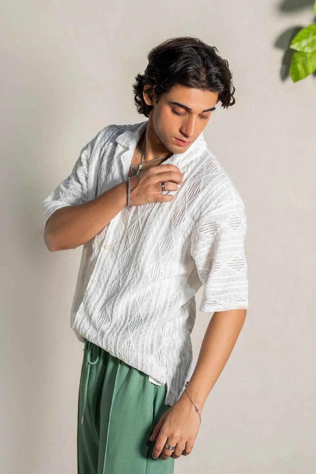 Lagoon Drift White Shirt – Pure Elegance, Everyday Comfort