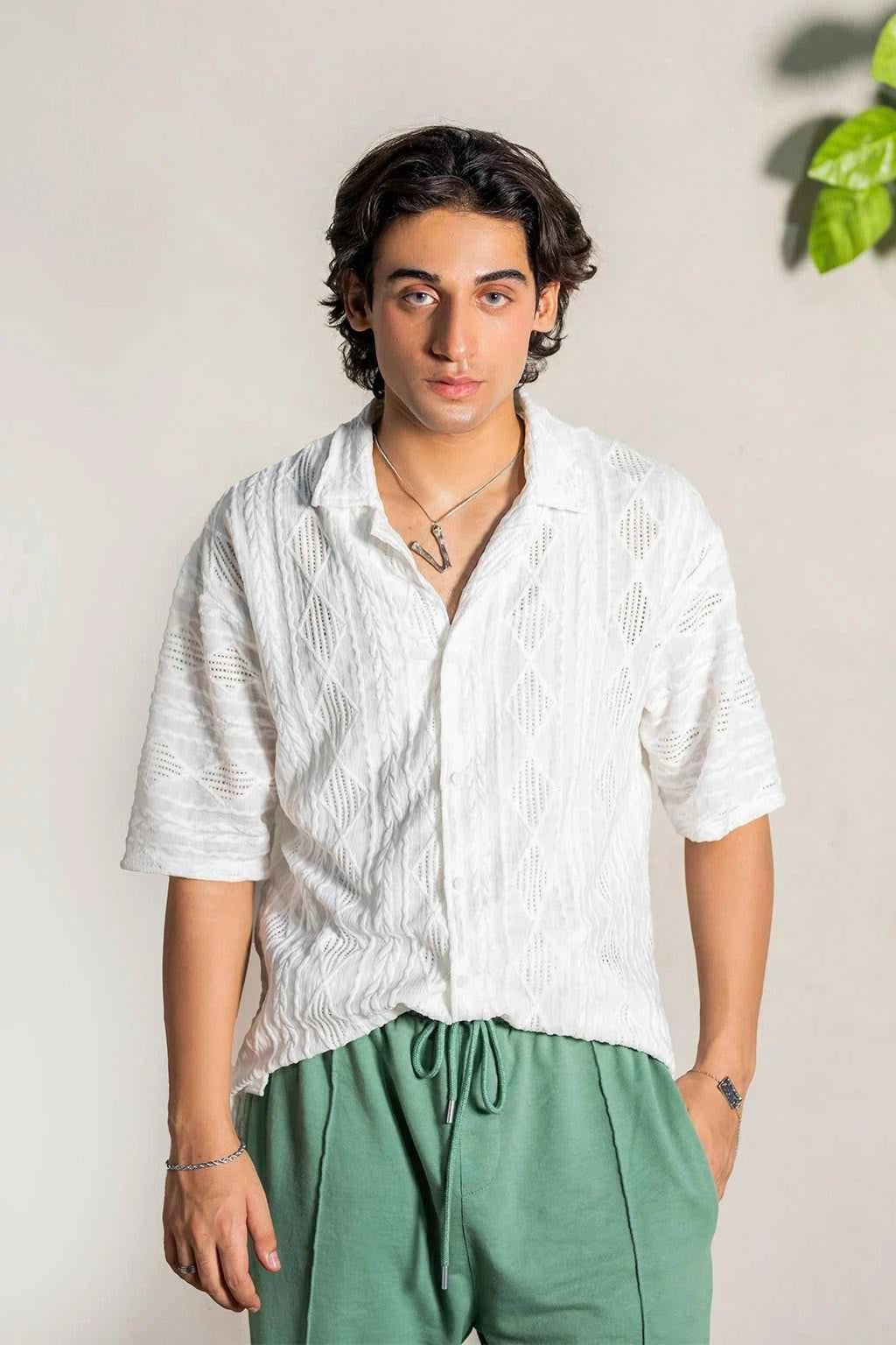 Lagoon Drift White Shirt – Pure Elegance, Everyday Comfort